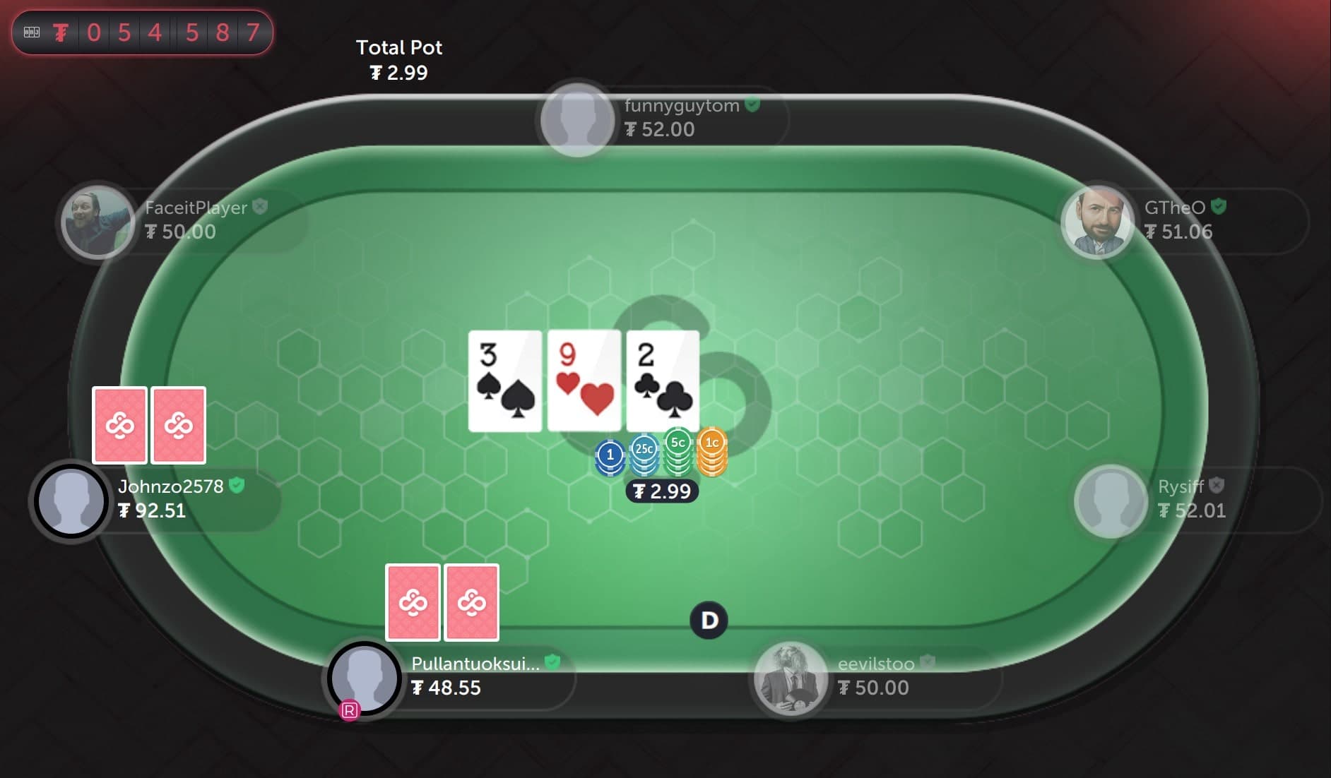 Poker table scan preview